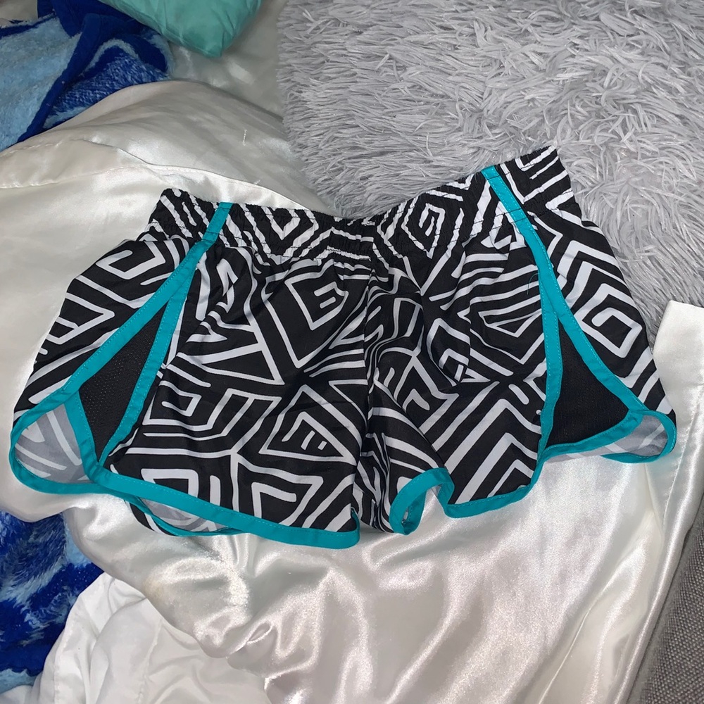 Black/White/Teal Shorts